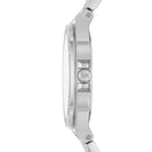 Side profile of Michael Kors Lennox MK7280 silver stainless steel bracelet watch