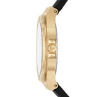 Side profile of Michael Kors Lennox MK7281 black silicone strap watch