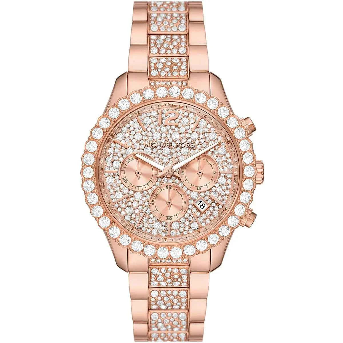 Michael Kors Layton MK7285 Women's Rose Gold Dial Rose Gold Stainless Steel Chronograph Watch
