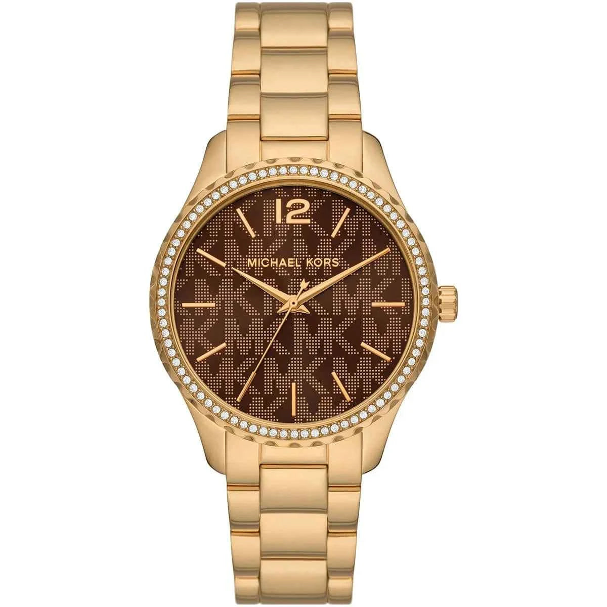 Michael Kors Layton MK7296 Women's Brown Dial Gold Stainless Steel Watch