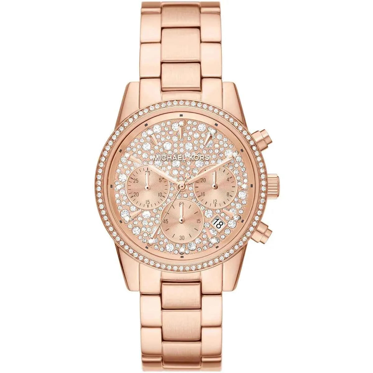 Michael Kors Ritz MK7302 Women's Rose Gold Dial Rose Gold Stainless Steel Chronograph Watch