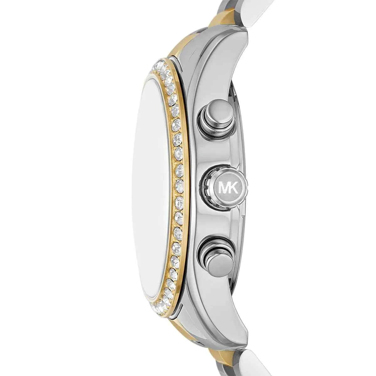 Michael Kors Lexington MK7303 Women's Green Dial Two-Tone Stainless Steel Chronograph Watch