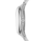 Side profile of Michael Kors Janelle MK7311 silver metal bracelet watch