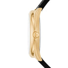 Side profile of Michael Kors Janelle MK7313 black rubber strap watch