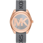 Michael Kors Janelle MK7314 women's gray dial gray silicone watch front view