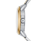 Side profile of Michael Kors Brynn MK7319 silver and gold stainless steel watch