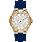 Michael Kors Camille MK7333 women's white dial blue silicone watch front view