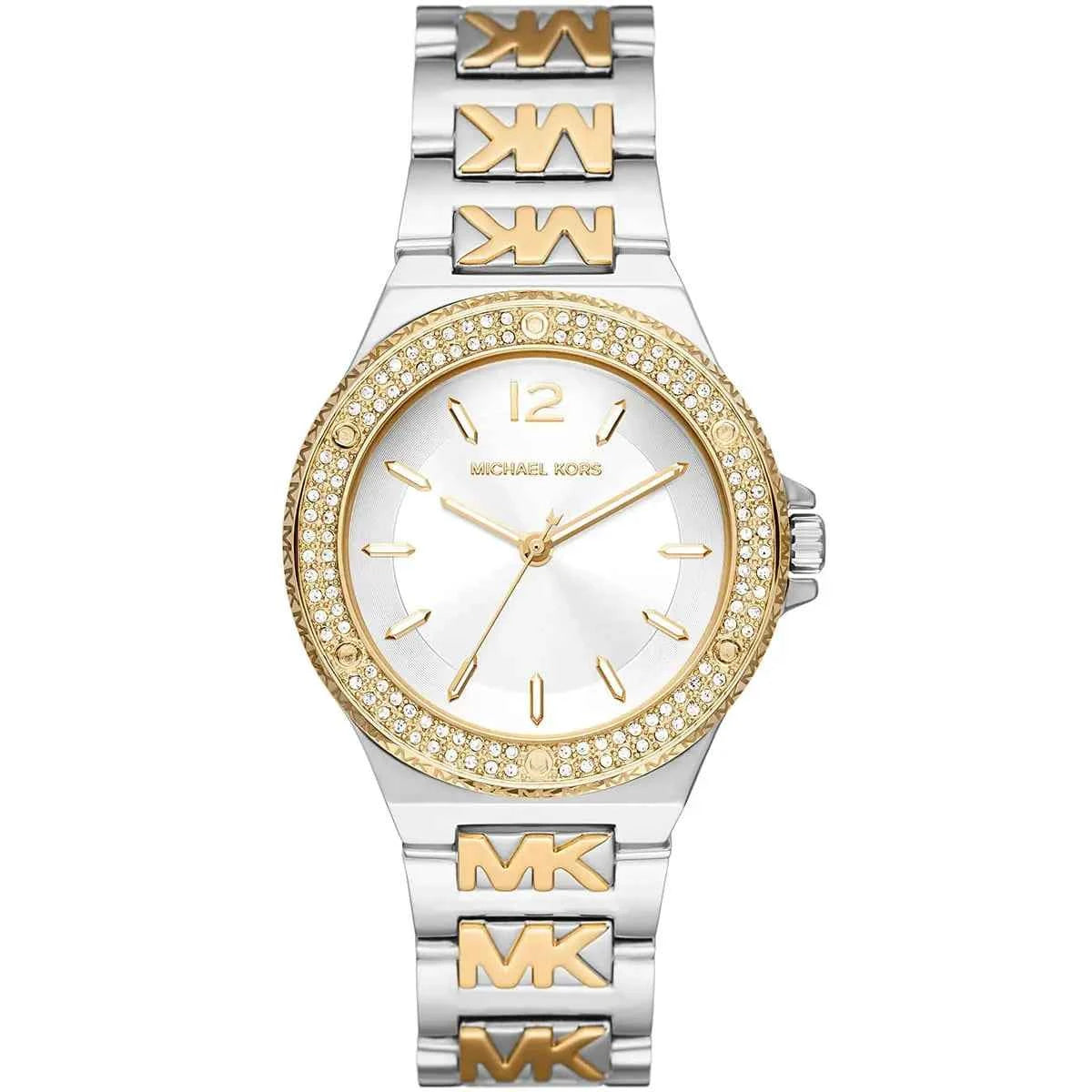 Michael Kors Lennox MK7338 Women's White Dial Silver & Gold Stainless Steel Watch