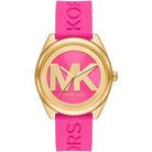 Michael Kors MK7349 women's pink dial pink silicone watch front view