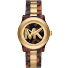 Michael Kors Runway MK7354 Women's Gold & Brown Dial Gold & Brown Acrylic Watch