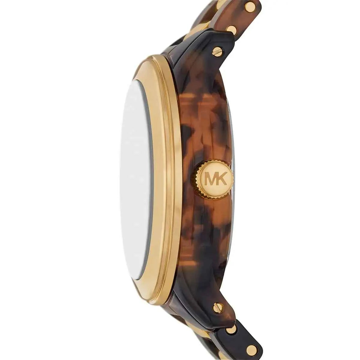 Michael Kors Runway MK7354 Women's Gold & Brown Dial Gold & Brown Acrylic Watch