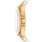 Side profile of Michael Kors Runway MK7357 white rubber strap watch
