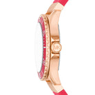 Side profile of Michael Kors Everest MK7359 pink rubber strap watch