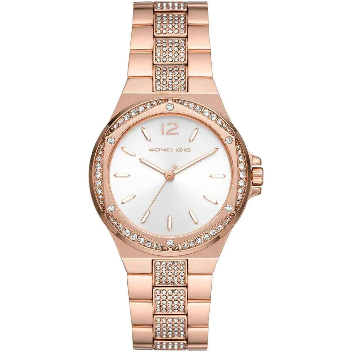 Michael Kors Lennox MK7362 Women's White Dial Rose Gold Stainless Steel Watch