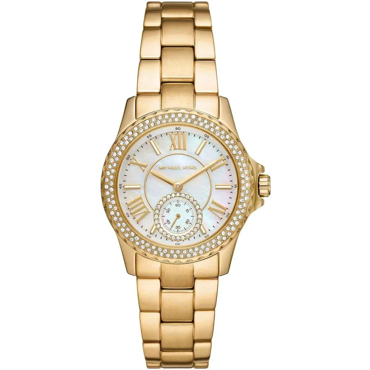 Michael Kors Mini Everest MK7363 Women's White Dial Gold Stainless Steel Watch