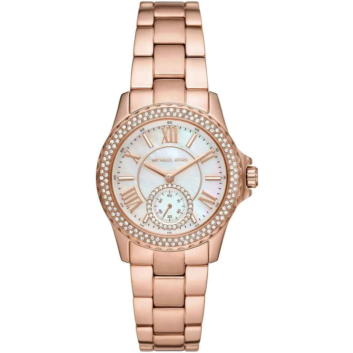 Michael Kors Mini Everest MK7364 Women's White Dial Rose Gold Stainless Steel Watch