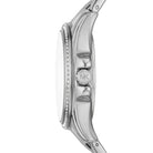 Side profile of Michael Kors Pilot MK7368 silver metal bracelet watch