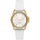 Michael Kors Mini Pilot MK7372 women's white dial white silicone watch front view