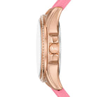 Side profile of Michael Kors Mini Pilot MK7375 pink silicone strap watch
