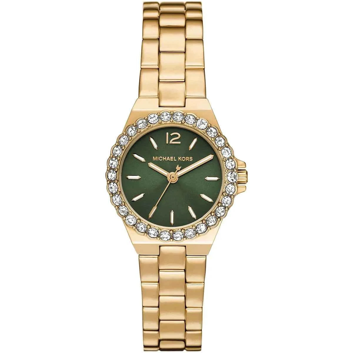 Michael Kors Lennox MK7395 Women's Green Dial Gold Stainless Steel Watch