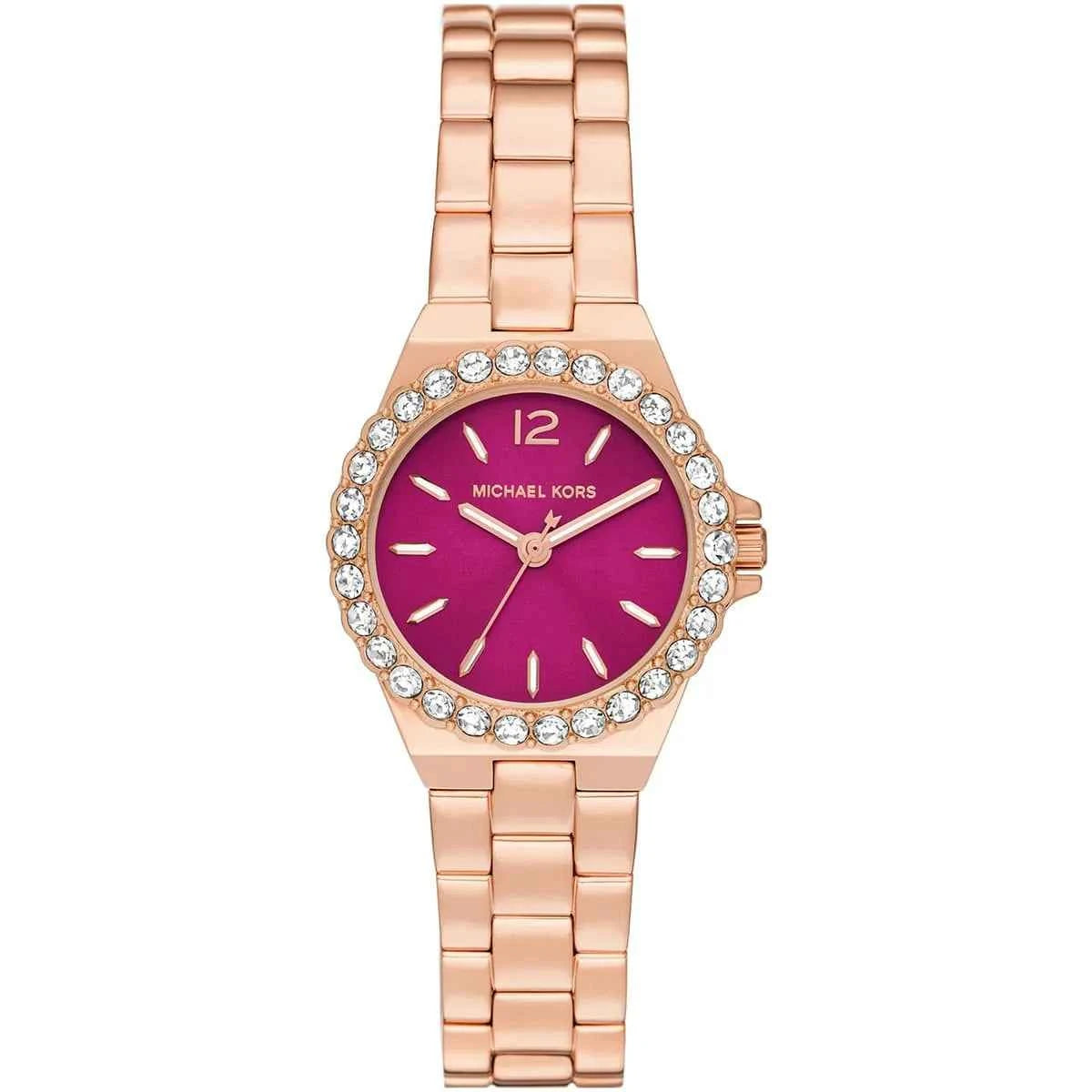 Michael Kors Lennox MK7396 Women's Pink Dial Rose Gold Stainless Steel Watch