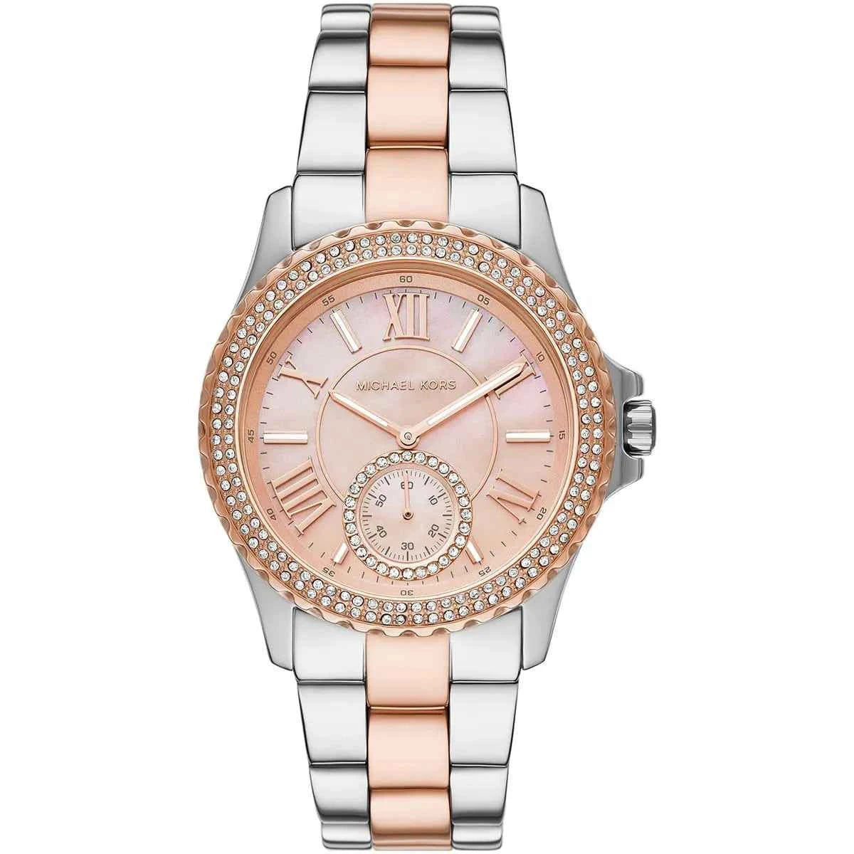 Michael Kors Everest MK7402 Women's Rose Gold Dial Two-Tone Stainless Steel Watch
