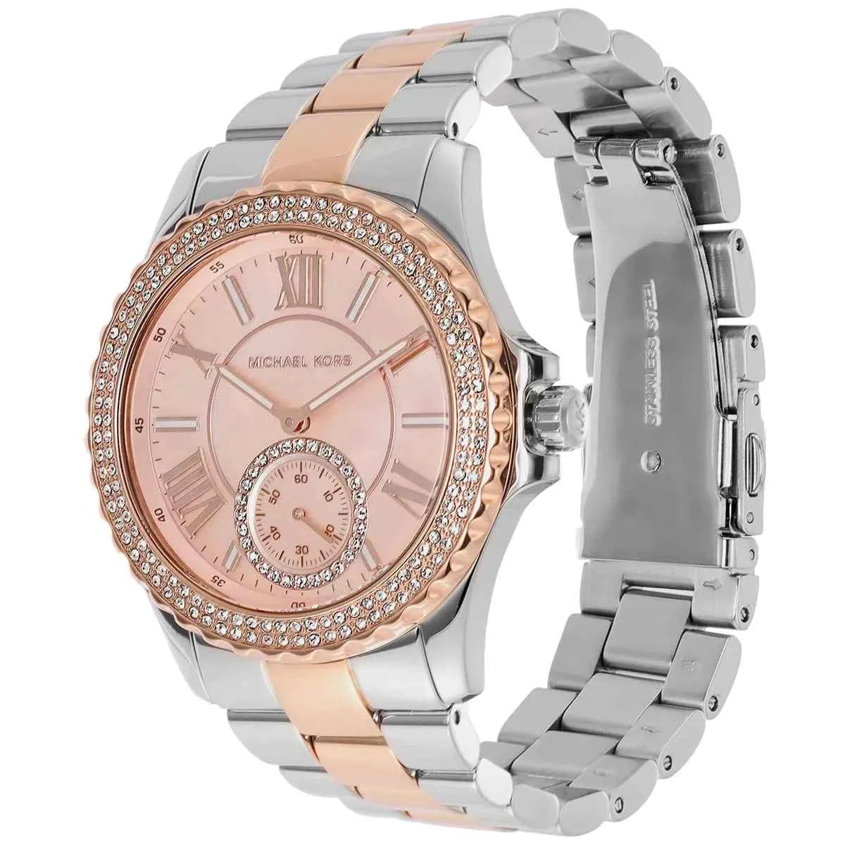 Michael Kors Everest MK7402 Women's Rose Gold Dial Two-Tone Stainless Steel Watch