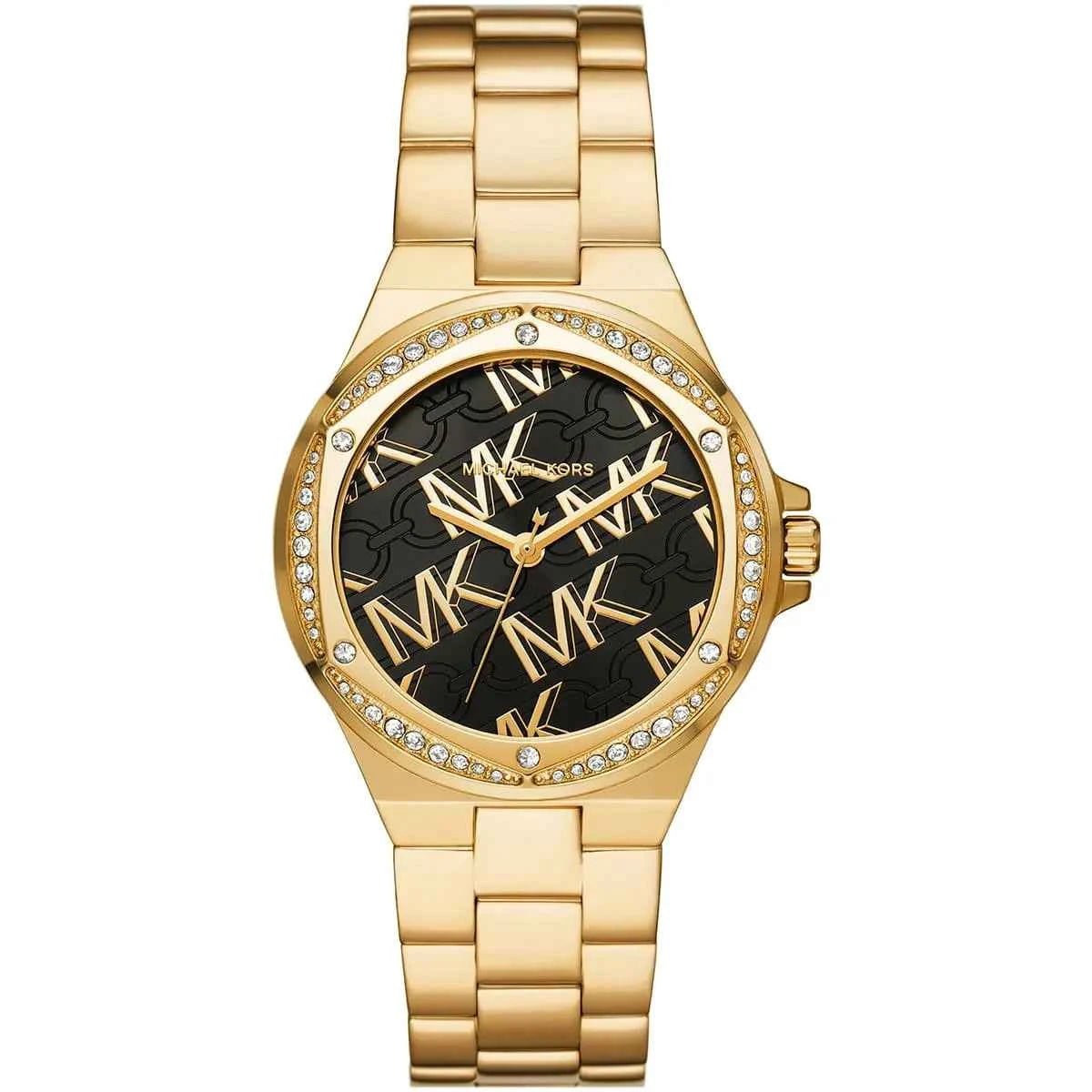 Michael Kors Lennox MK7404 Women's Black Dial Gold Stainless Steel Watch