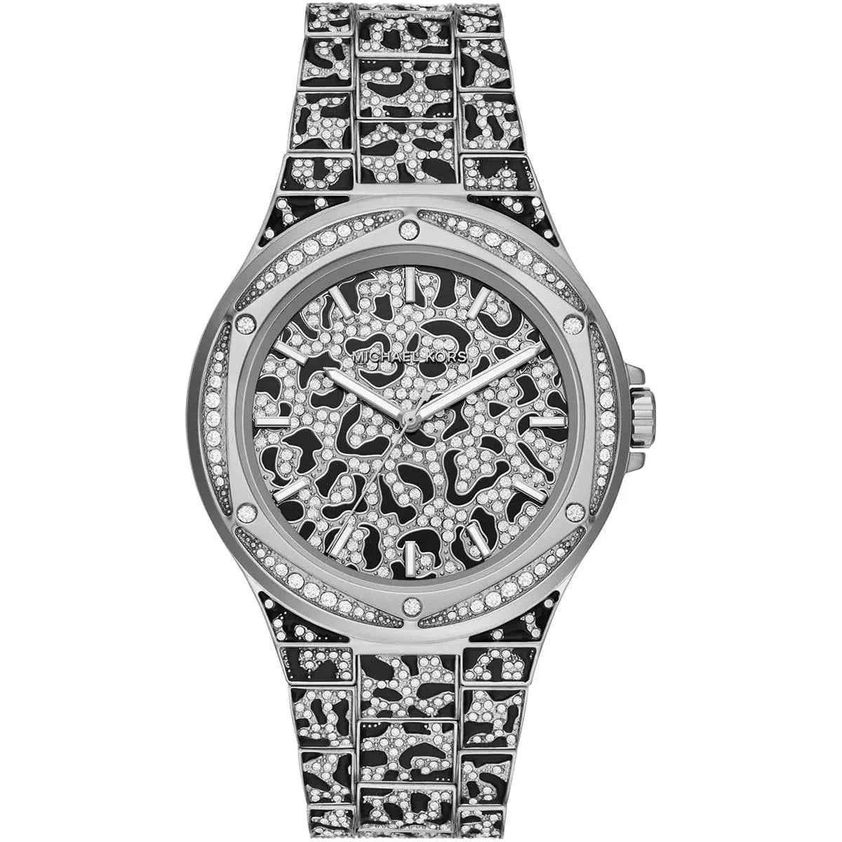 Michael Kors Lennox MK7408 Women's Black & Silver Dial Stainless Steel Watch