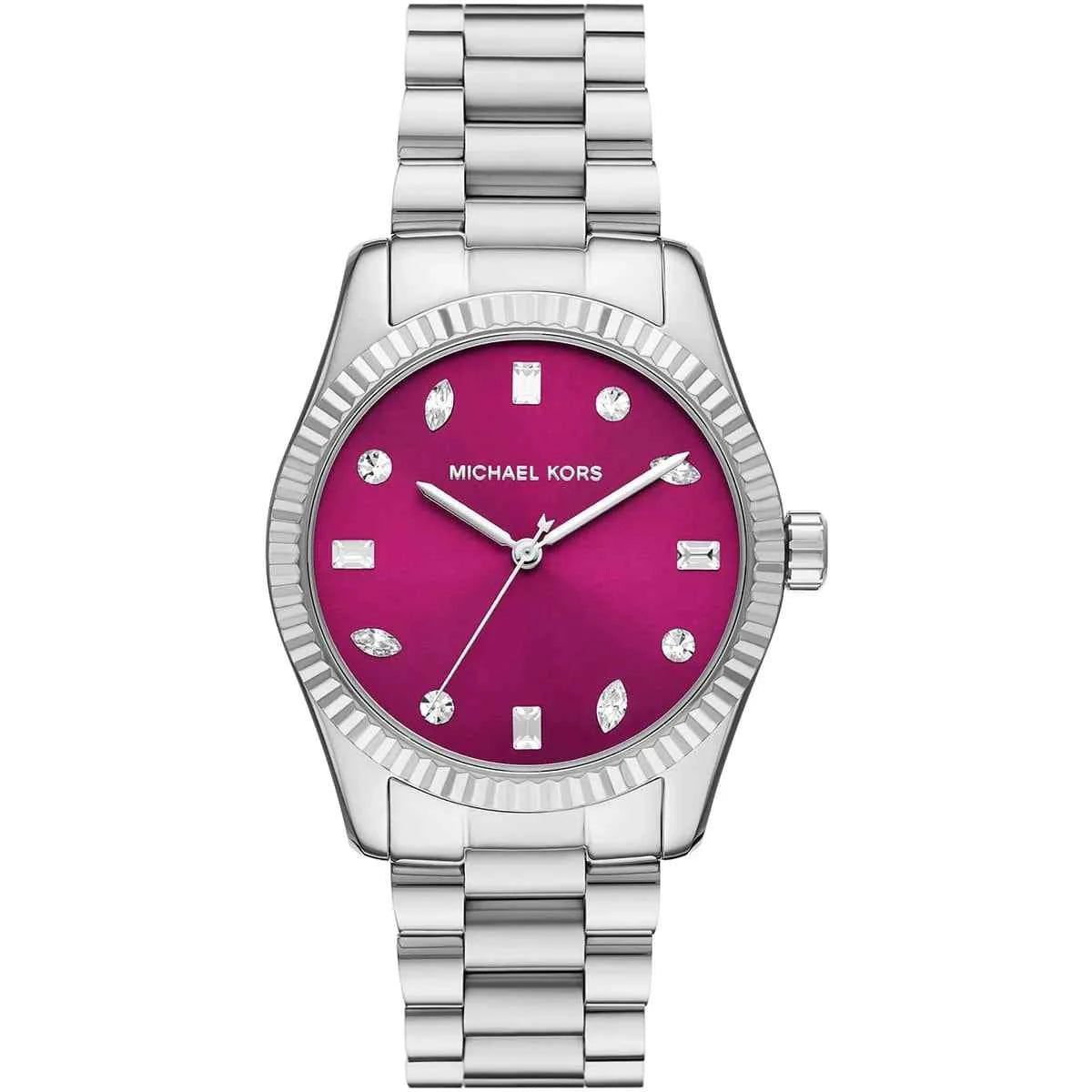 Michael Kors Lexington MK7443 Women's Pink Dial Silver Stainless Steel Watch