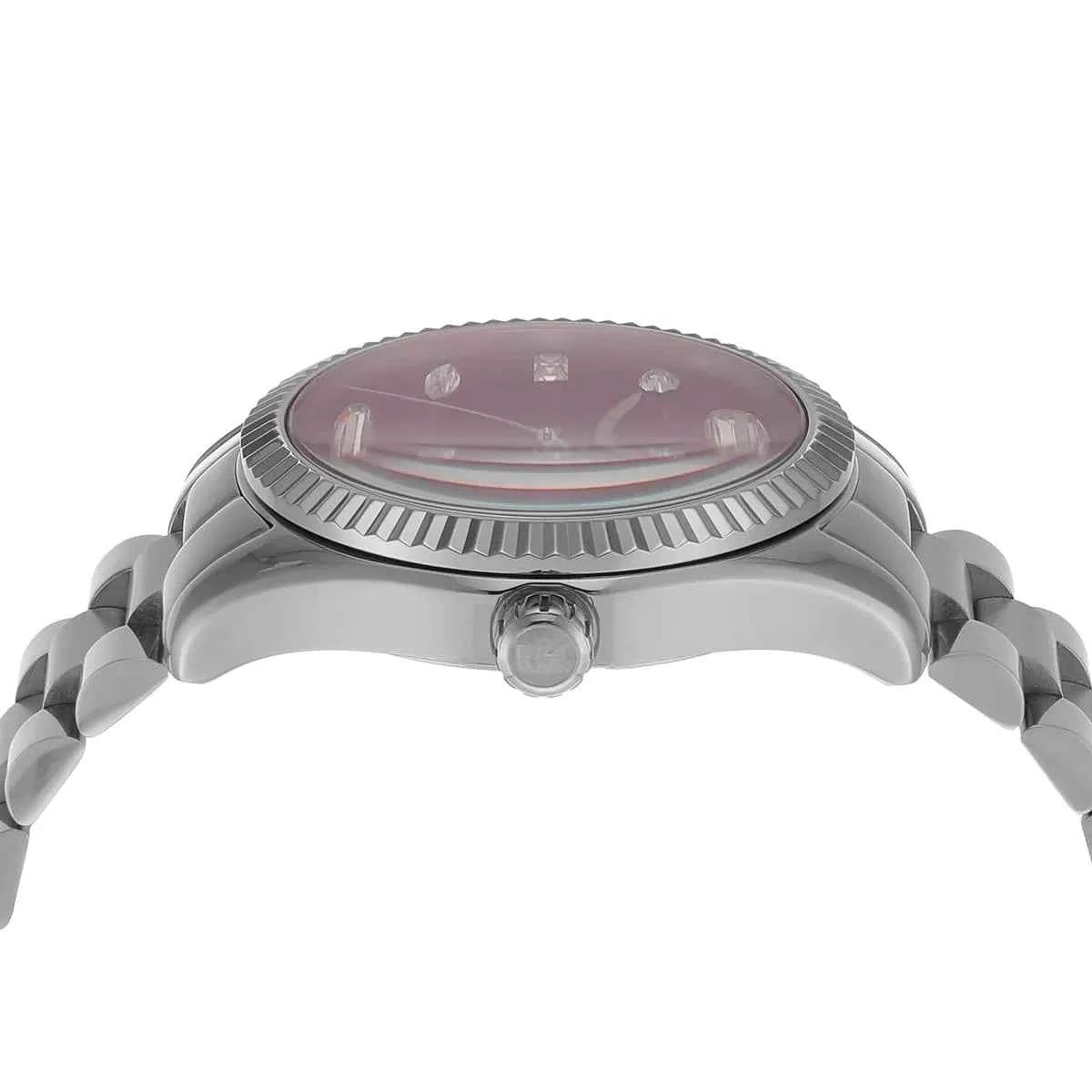Michael Kors Lexington MK7443 Women's Pink Dial Silver Stainless Steel Watch