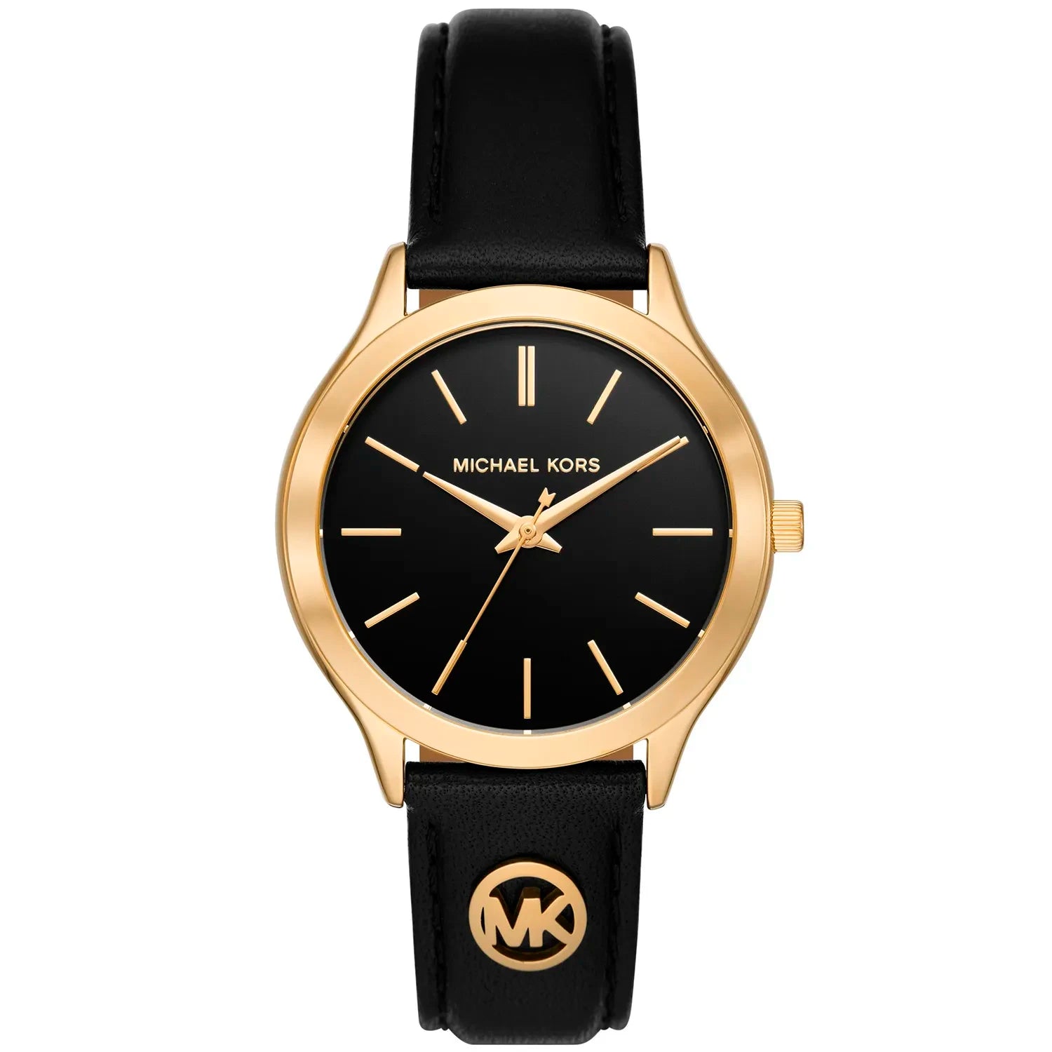 Michael Kors Slim Runway MK7482 women's black leather watch