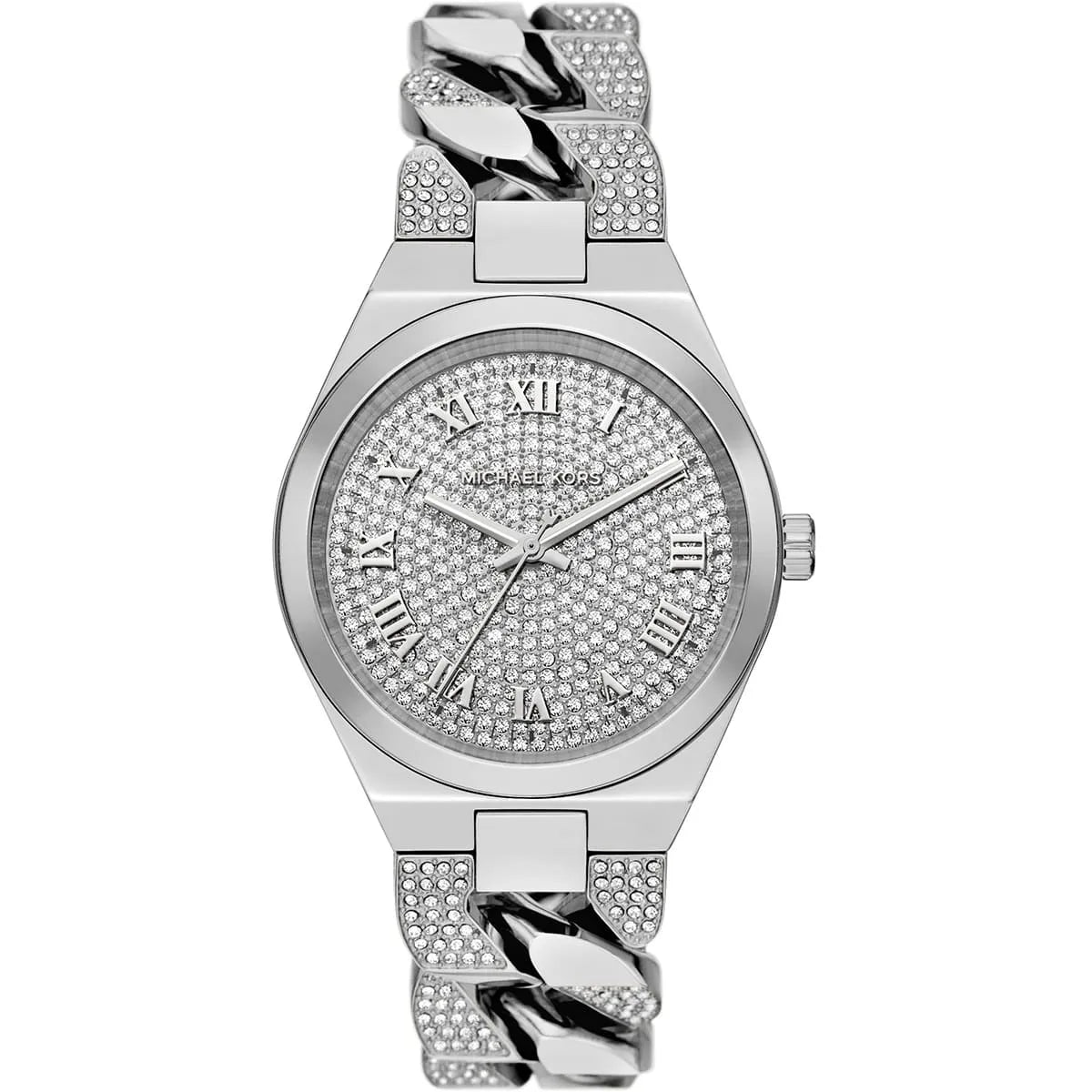 Michael Kors Lennox MK7488 women's silver pavé watch