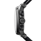 Side profile of Michael Kors Dylan MK8152 black rubber strap watch