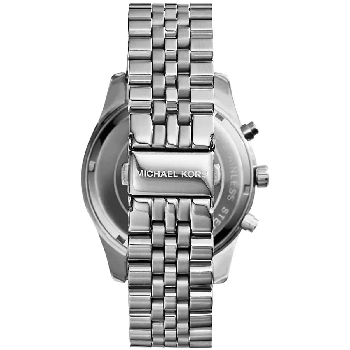 Michael Kors Lexington MK8280 Men's Blue Dial Silver Stainless Steel Chronograph Watch