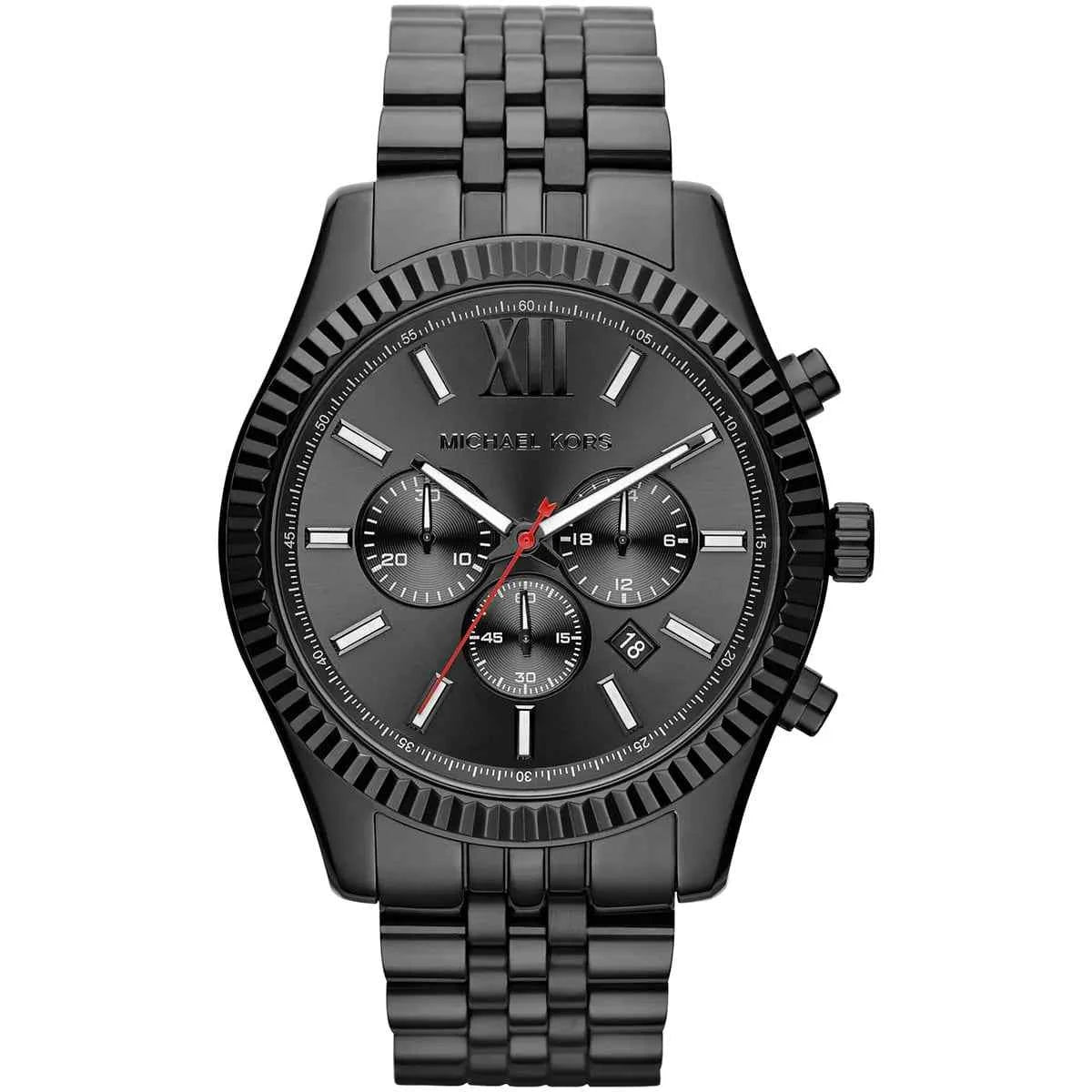 Michael Kors Lexington MK8320 Men's Black Dial Black Stainless Steel Chronograph Watch