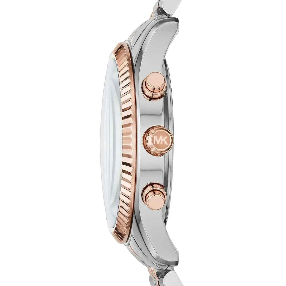 Michael Kors Lexington MK8412 Men's Blue Dial Silver & Rose Gold Stainless Steel Chronograph Watch