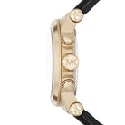 Side profile of Michael Kors Dylan MK8445 black rubber strap watch