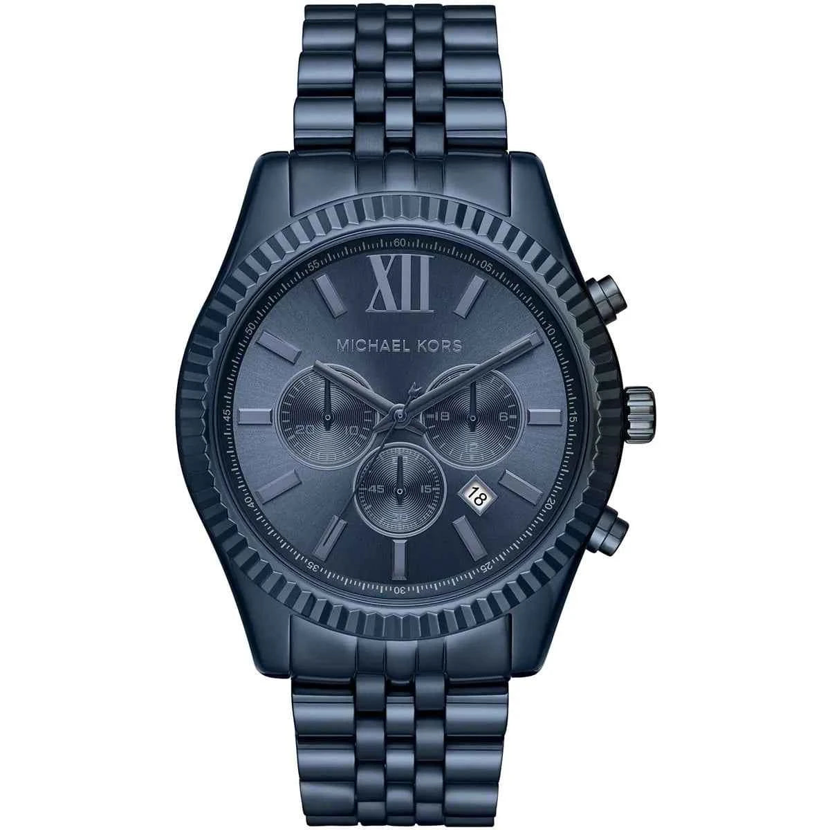 Michael Kors Lexington MK8480 Men's Blue Dial Blue Stainless Steel Chronograph Watch
