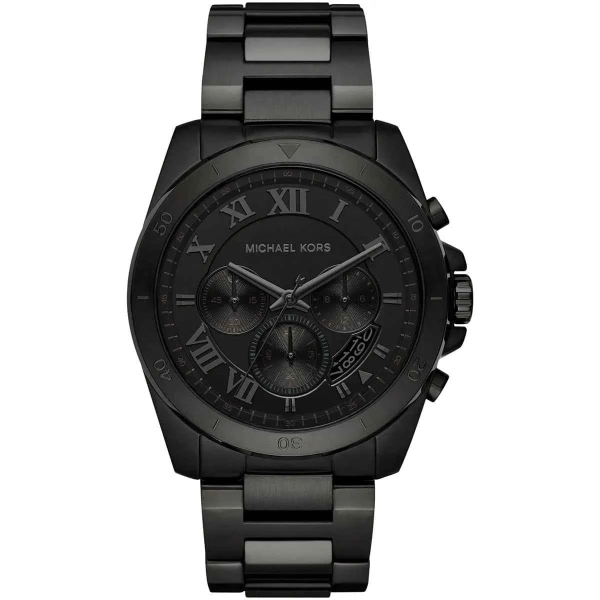 Michael Kors Brecken MK8482 Men's Black Dial Black Stainless Steel Chronograph Watch
