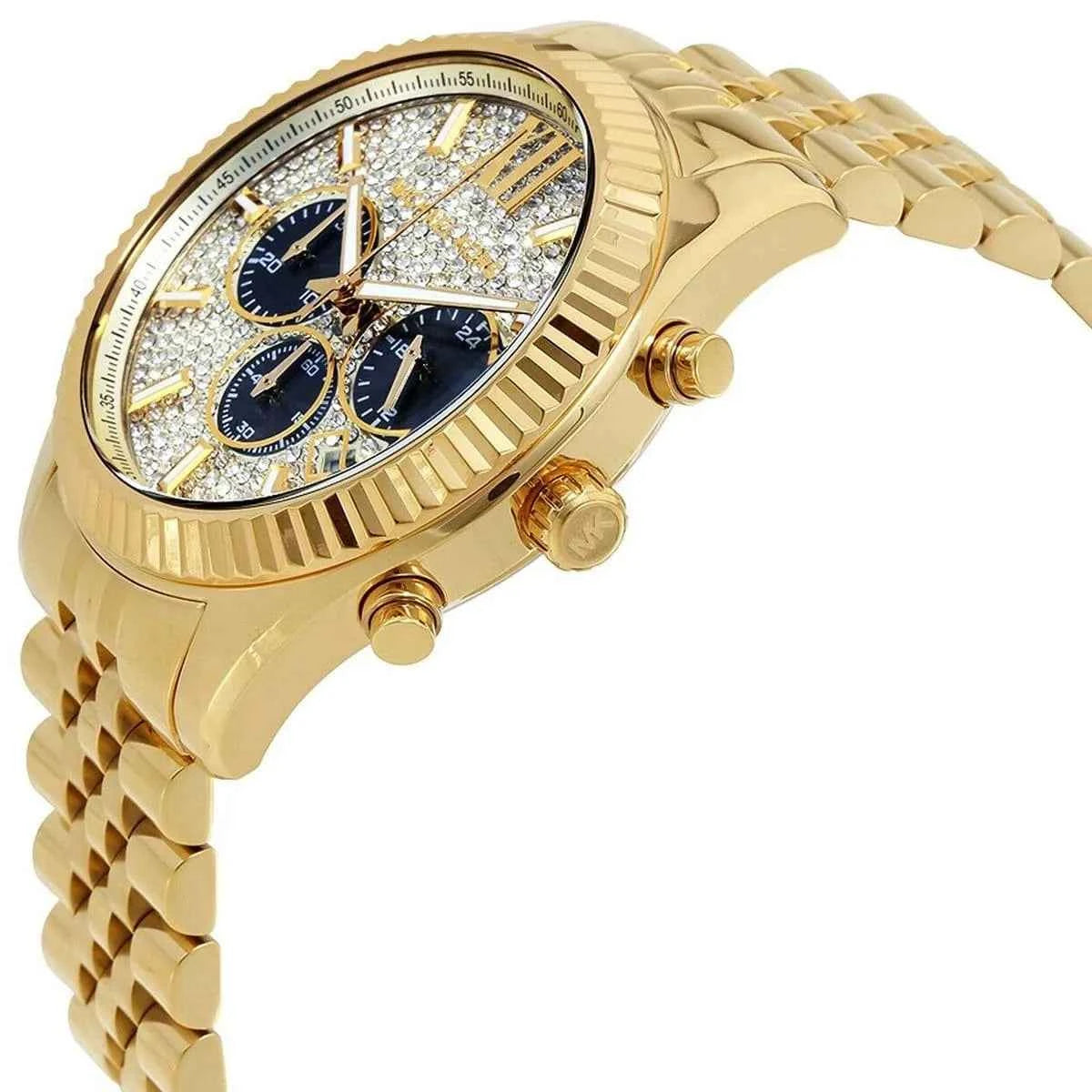 Michael Kors Lexington MK8494 Men's Gold Dial Gold Stainless Steel Chronograph Watch