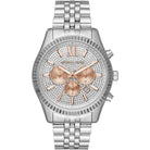 Michael Kors Lexington MK8515 Men's Silver Dial Silver Stainless Steel Chronograph Watch