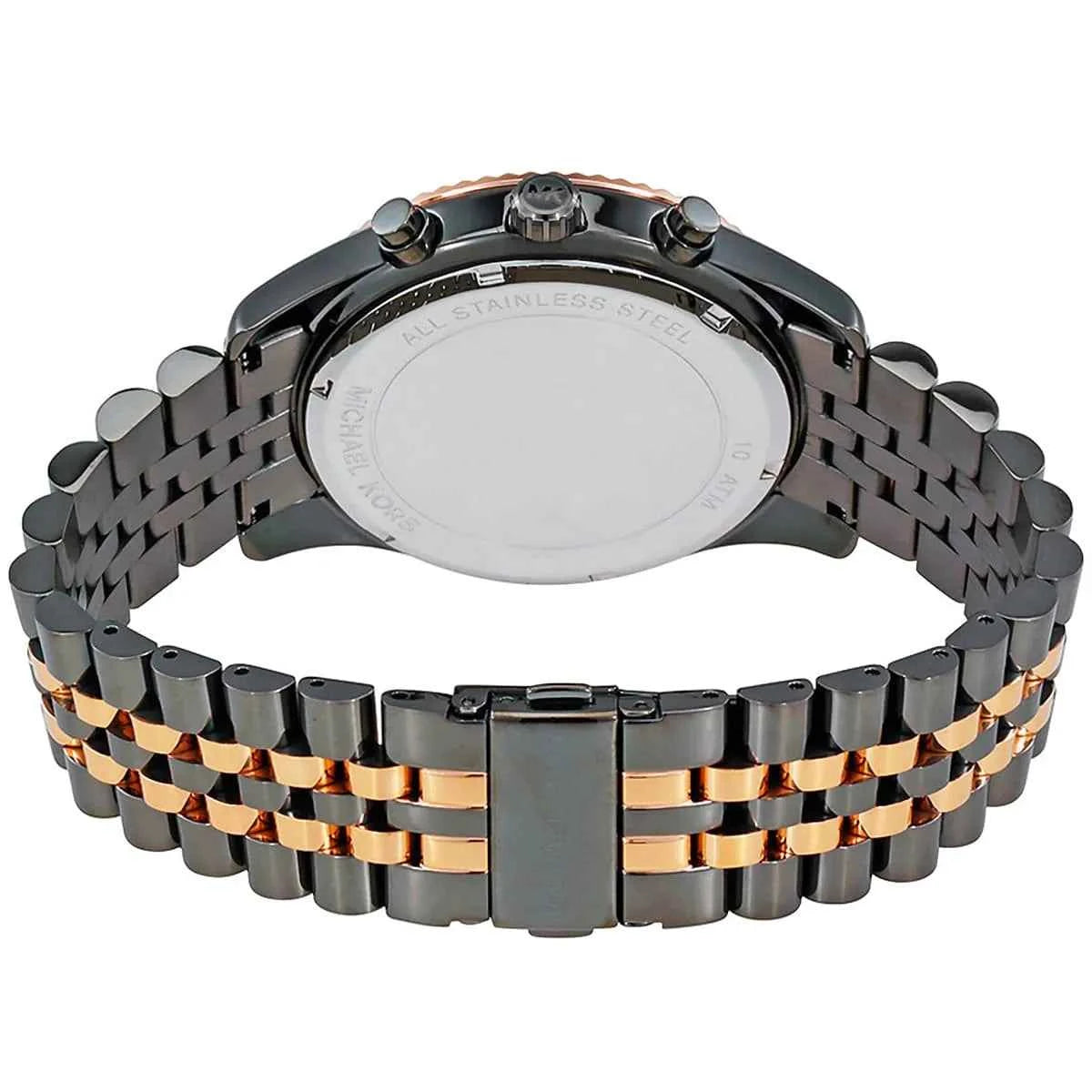 Michael Kors Lexington MK8561 Men's Gray Dial Gray & Rose Gold Stainless Steel Chronograph Watch