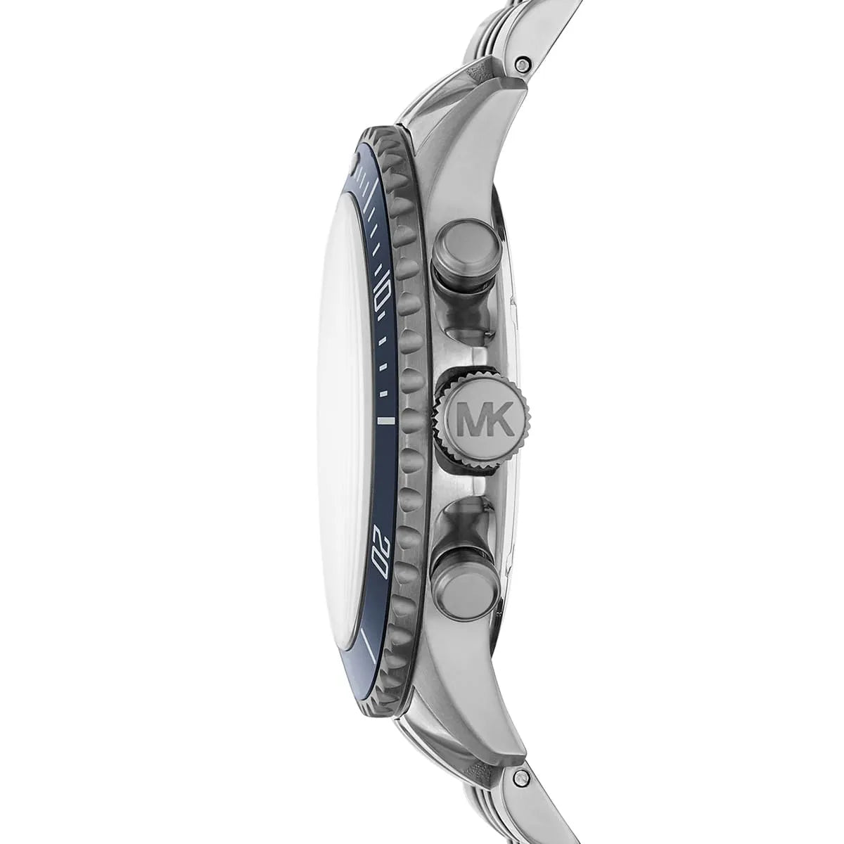 Side profile of Michael Kors Bayville MK8727 gray metal strap men's watch
