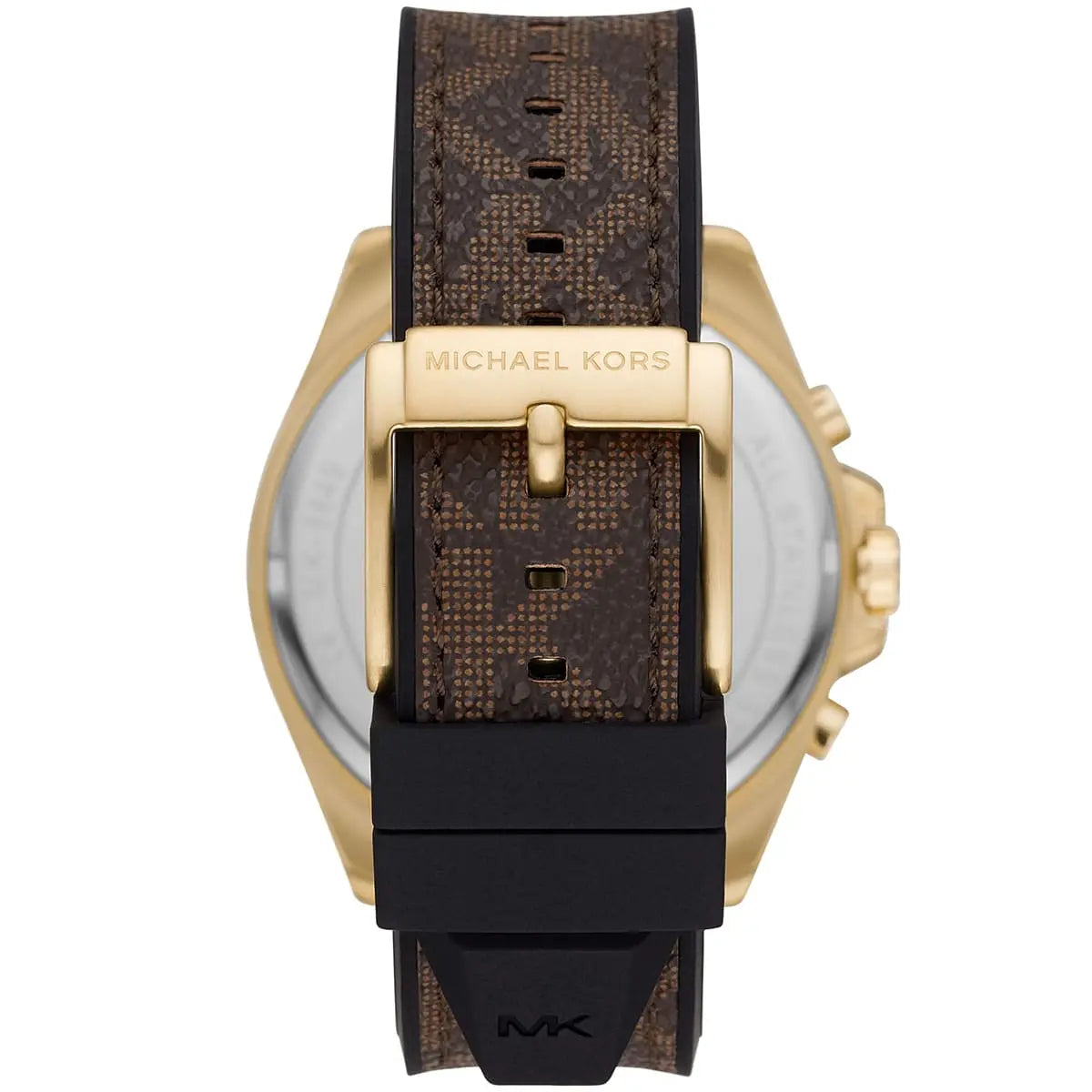 Back case of Michael Kors MK8849 quartz chronograph brown strap wristwatch