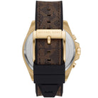 Back case of Michael Kors MK8849 quartz chronograph brown strap wristwatch