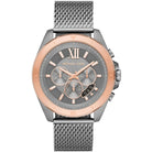 Michael Kors Brecken MK8868 men's gray dial gray stainless steel chronograph watch front view