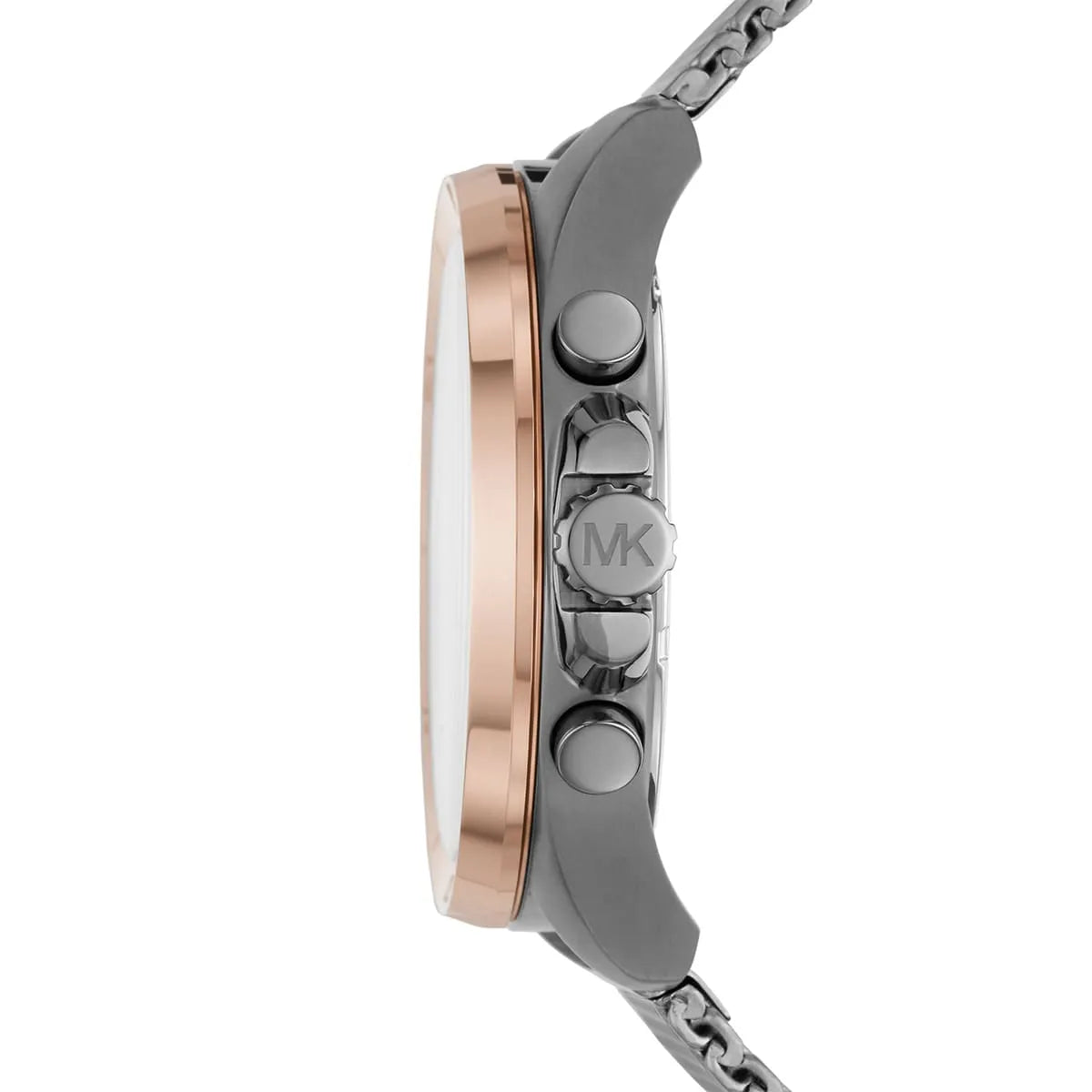 Side profile of Michael Kors Brecken MK8868 gray stainless steel men's watch