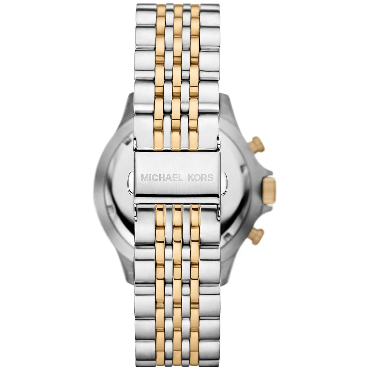 Back case of Michael Kors MK8872 quartz chronograph men's stainless steel wristwatch