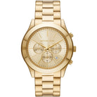 Michael Kors Runway MK8909 men's gold dial gold stainless steel chronograph watch front view
